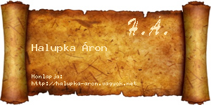Halupka Áron névjegykártya