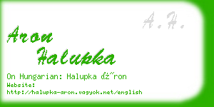 aron halupka business card